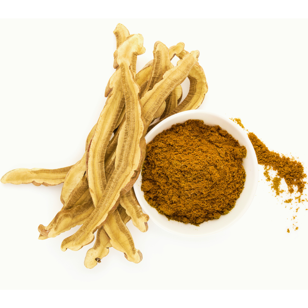 Ganoderma lucidum - Reishi mushroom sliced and powdered