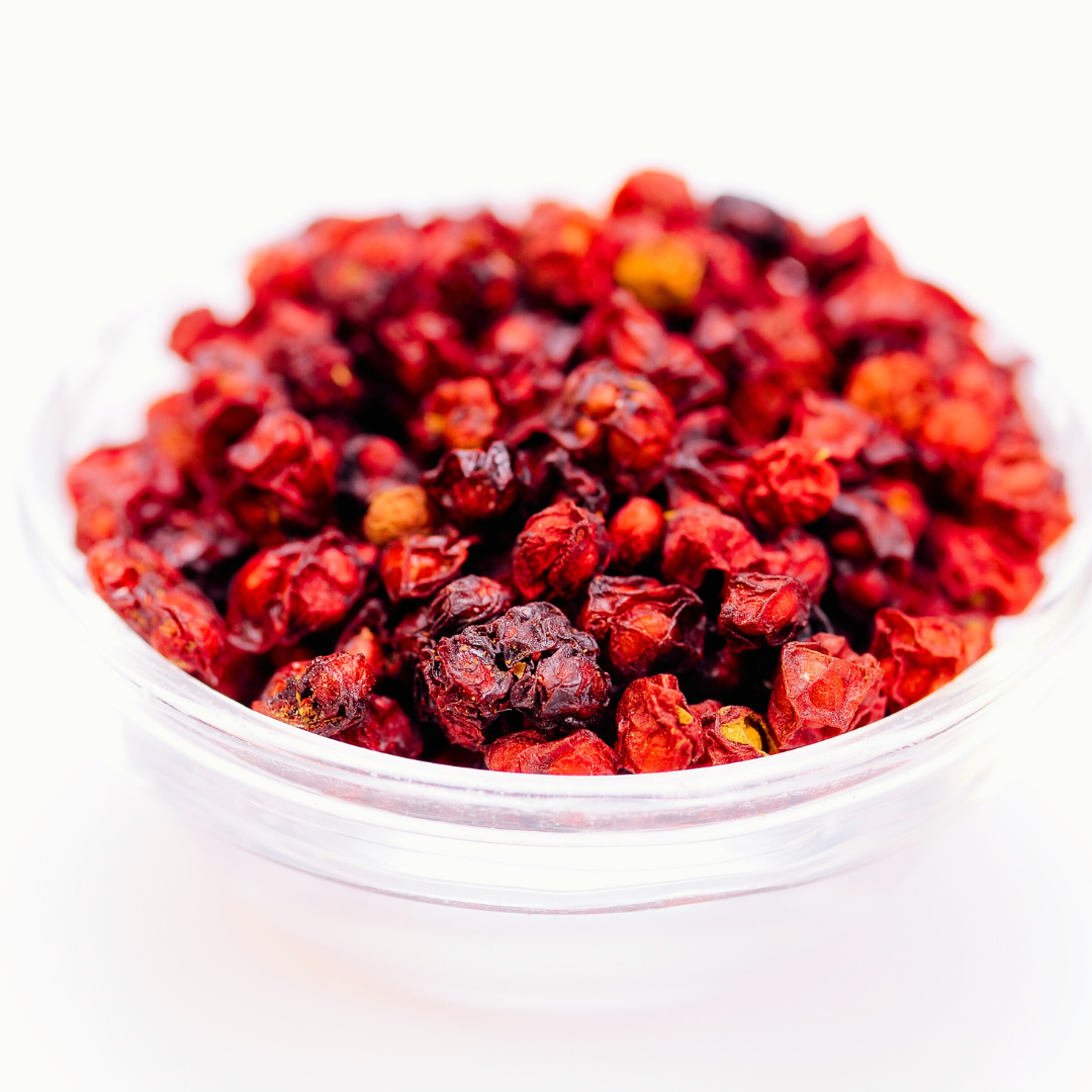 Schisandra berries in a bowl