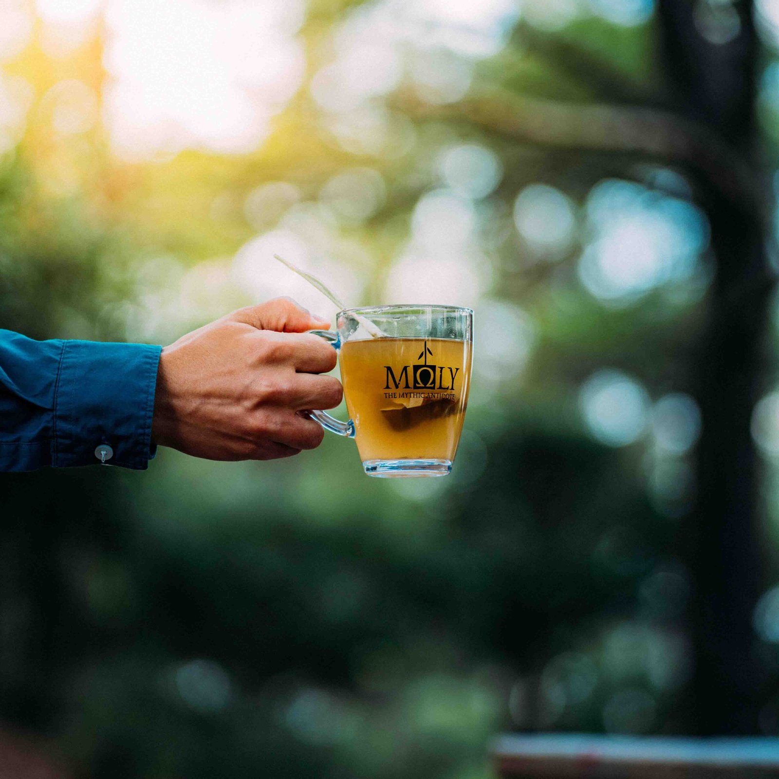 medical herbalist Emmanouil Manos offering a herbal tea