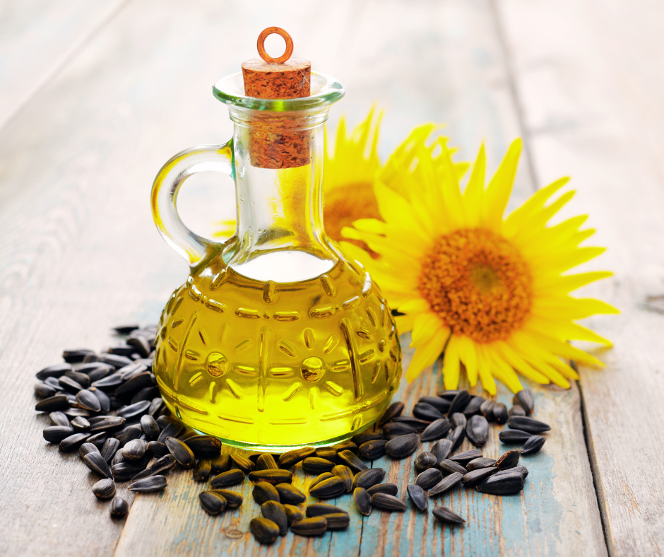 Organic Sunflower carrier oil, from the seeds of Helianthus annuus