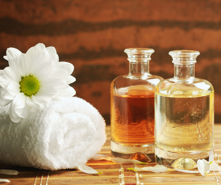 carrier oils for massage with different vegetable oils and essential oils