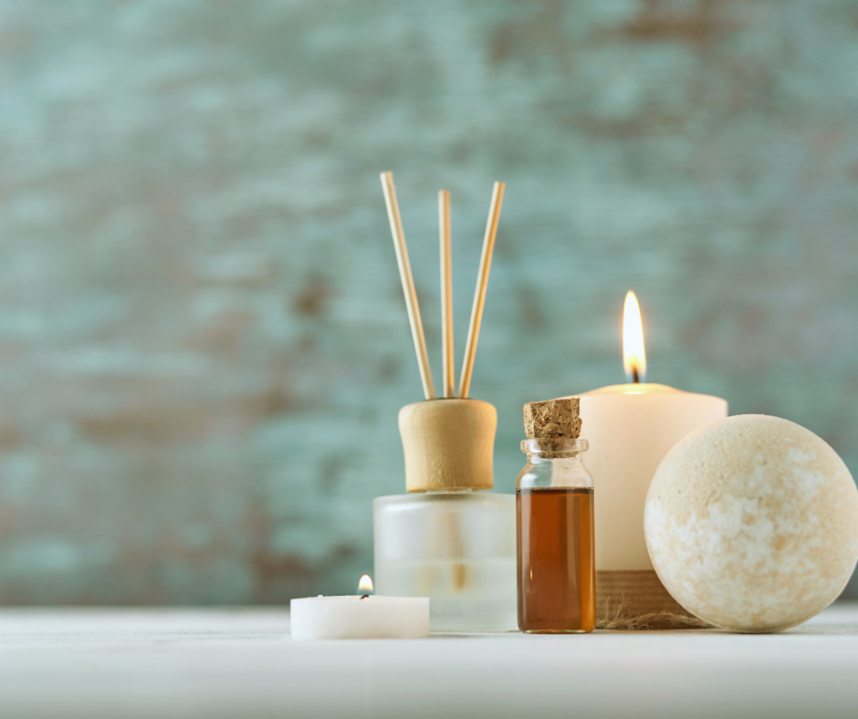 carrier oil with essential oils for aromatherapy diffuser