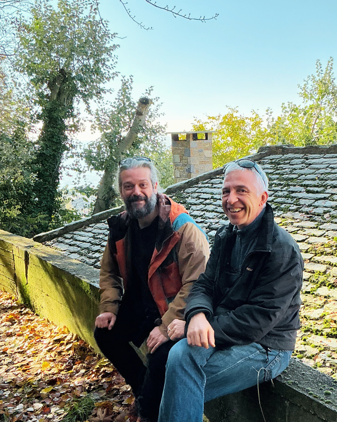 Manolis Manos and Michael Siewert at Portaria , mt Pelion