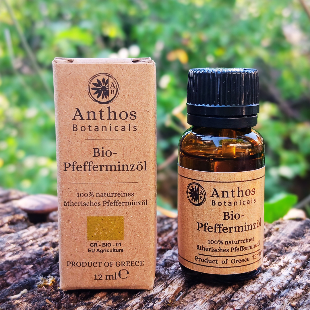 pfefferminzol Anthos Botanicalspeppermint organic essential oil, Pinakates, Mt Pelion